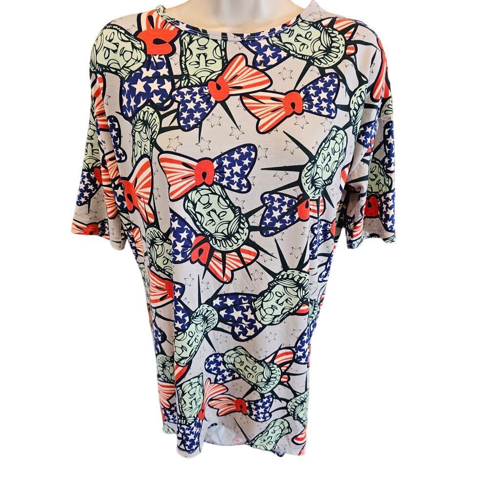 Lularoe Irma statue of liberty tunic dress size XXS EUC patriotic 4th of july ^